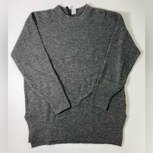 H&M Divided Heather Gray Oversized Fuzzy Knit Slouchy Crewneck Sweater